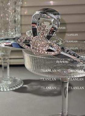 【兰LANLAN】银色森林清冷土星抓夹女轻奢小众鲨鱼夹后脑勺发饰夹