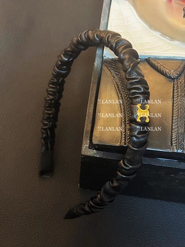 【兰LANLAN】仿羊皮pu经典褶皱皮质发箍凯旋高级简约发箍