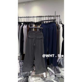 女百搭宽松长裤 子 时髦字母刺绣加绒厚款 阔腿休闲裤 JIA冬季 美式