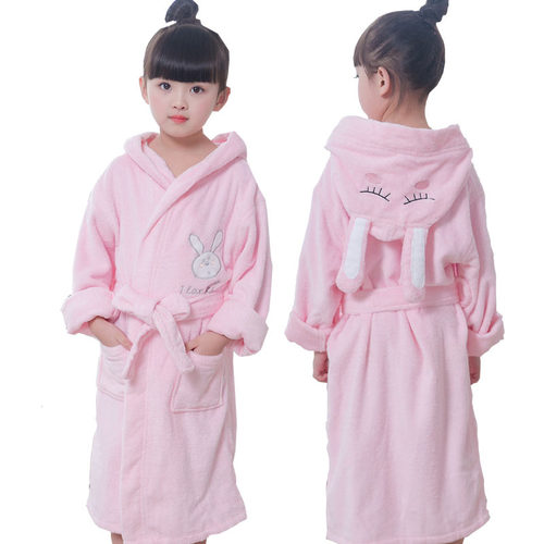 毛巾料如奕浴袍儿童吸水女童浴袍