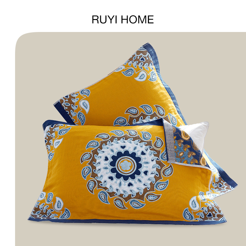 纯棉纱一对高档家用特大加厚枕头