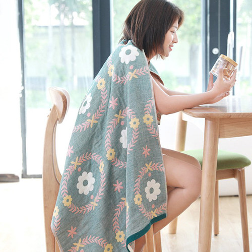 新疆长绒棉棉纱布浴巾成人