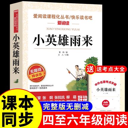 小英雄雨来管桦原著 四年级下册阅读课外书读必正版快乐读书吧适合三至五六年级上册的书籍上人民小学教育出版社全套四下配套书目