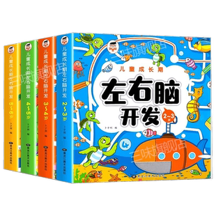 全套4册 左右脑开发思维训练2-3-4-5-6岁 幼儿全脑开发大脑智力左右脑专注力训练数学逻辑提升幼儿园小班中班大班益智书籍1000题