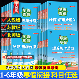 学霸 预复习一本通 寒假衔接作业小学一升二升三升四升五升六年级下册学霸语文阅读集训数学计算思维题大通关人教北师江苏教版