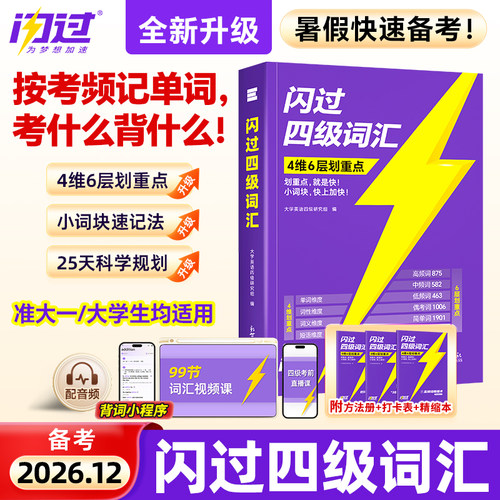 备考2026年四级英语词汇闪过