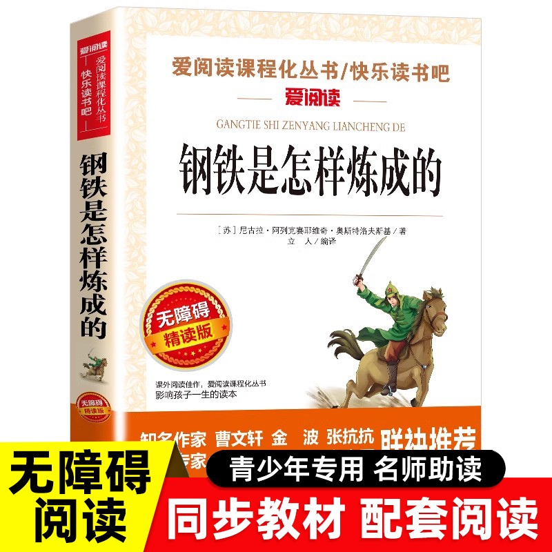 钢铁是怎样炼成的初中正版原著完整版适合小学生初中生课外阅读书籍青少年初二学生版七八年级下册名著带批注天地出版社无删减 书籍/杂志/报纸 世界名著 原图主图