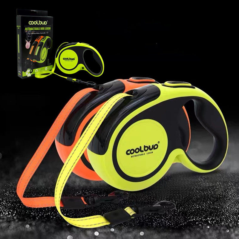 亚马逊宠物伸缩牵引绳遛狗绳反光牵引带牵引器狗狗自动伸缩牵引绳