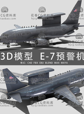 I183-C4D/MAYA/3DMAX三维模型 E-7“楔尾”预警机 3D模型素材