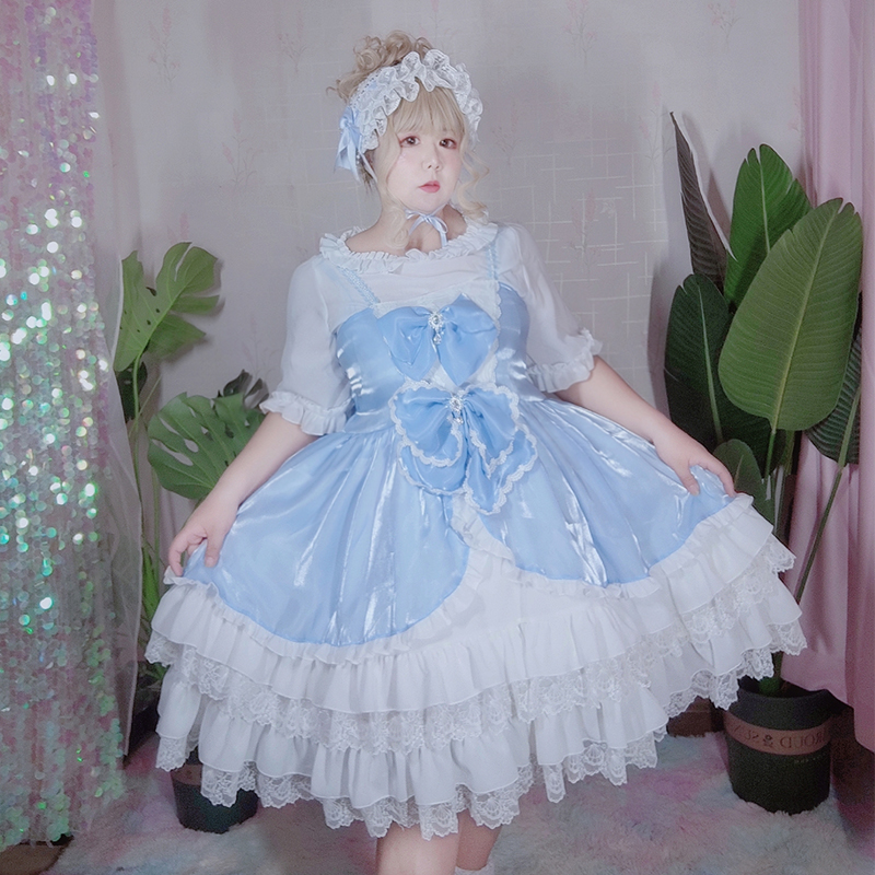 肉肉梦大码原创lolita花嫁【情定phuket island】流光溢彩茶会jsk