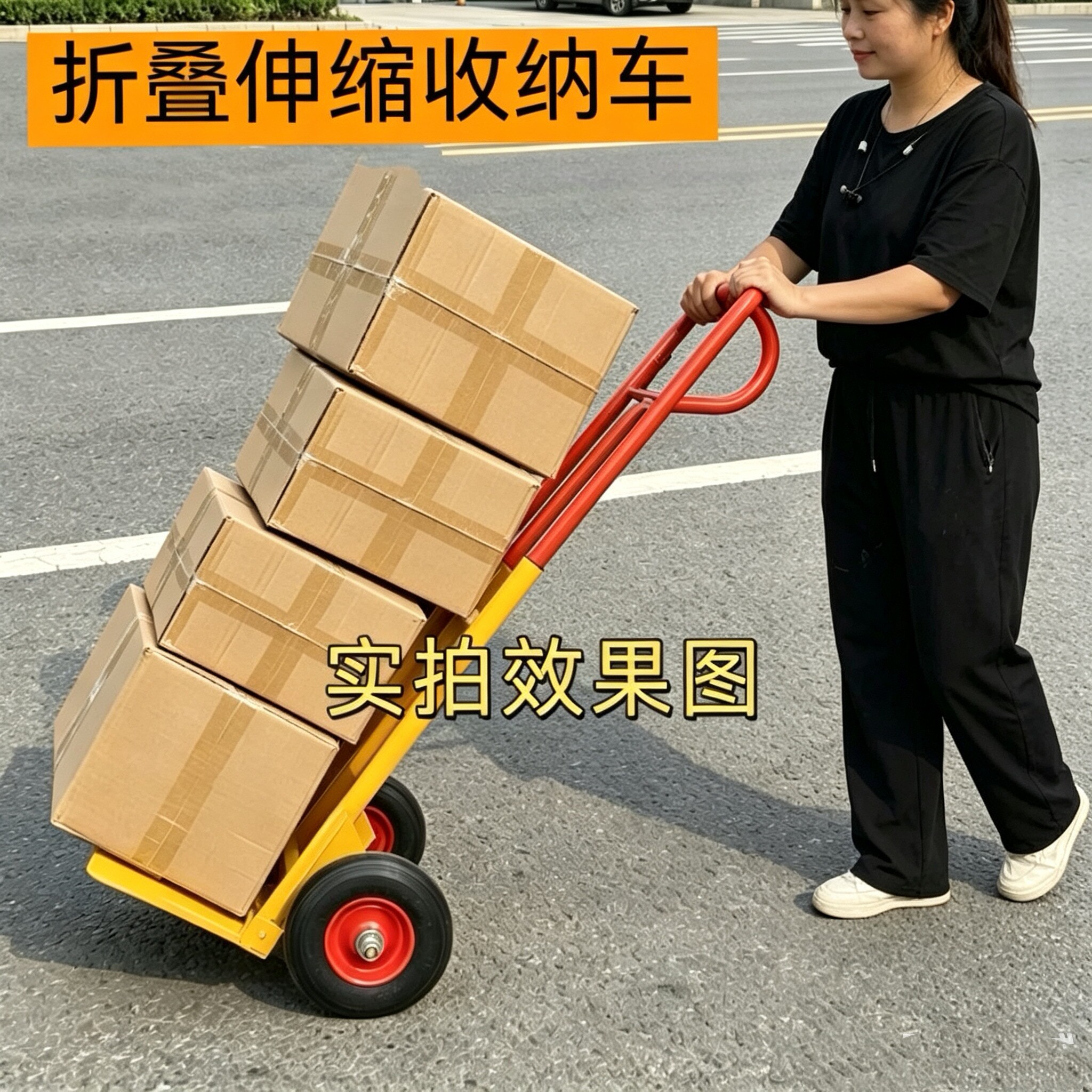 加厚手拉车折叠便携购物车行李车载重王拉杆车拉货车拖车手推车