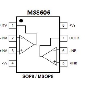 原装MS8606M兼容替代AD8606 轨到轨输入输出运算放大器封装MSOP8