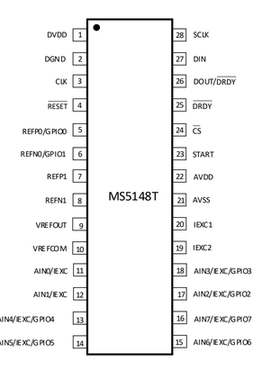 原装瑞盟MS5148T兼容替代ADS1248封装TSSOP28集成输入多路选择器
