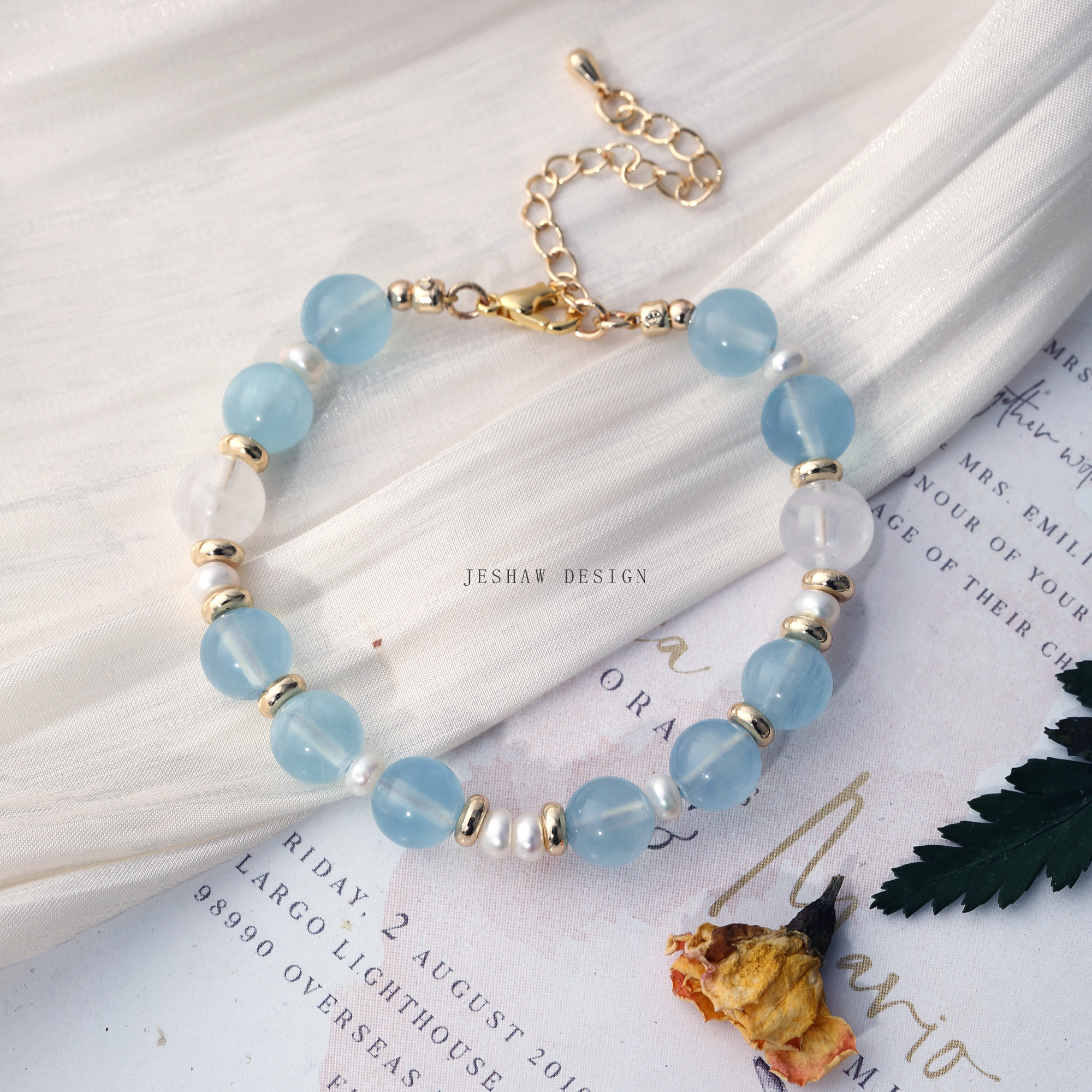 14k铜镀金天然水晶温柔清冷原创