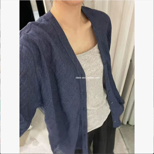 class韩国直邮1041901 TASTE 韩代2026款  老钱风麻1oo衬衫