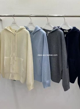 class韩国直邮121512 gallery 韩代2025款一片式连帽针织毛衣开衫