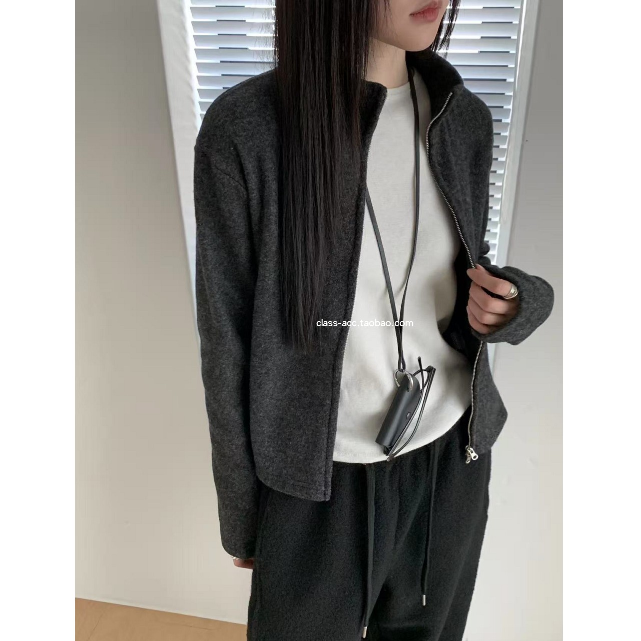 class韩国直邮121622 AND THE 韩代2025款  软糯保暖双拉链外套