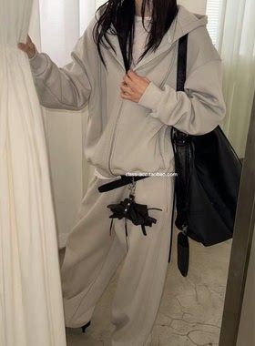 class韩国直邮110410 LAKE SIDE 韩代2025款  加绒卫衣＋卫裤套装