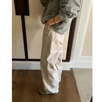 class韩国直邮111020 OUNCE 韩代2025款  微微拉绒工装休闲裤