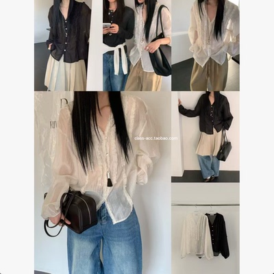 class韩国直邮1040216 River rain 韩代2026款立体小花边微透小衫