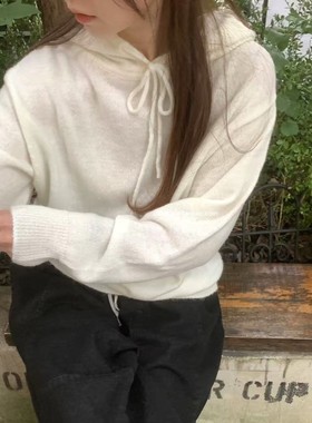 class韩国直邮102701 taffeta 韩代2025款  百搭减龄连帽毛衣