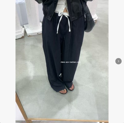 class韩国直邮030223 VEGETABLE韩代2026 抽绳松紧腰条纹西裤