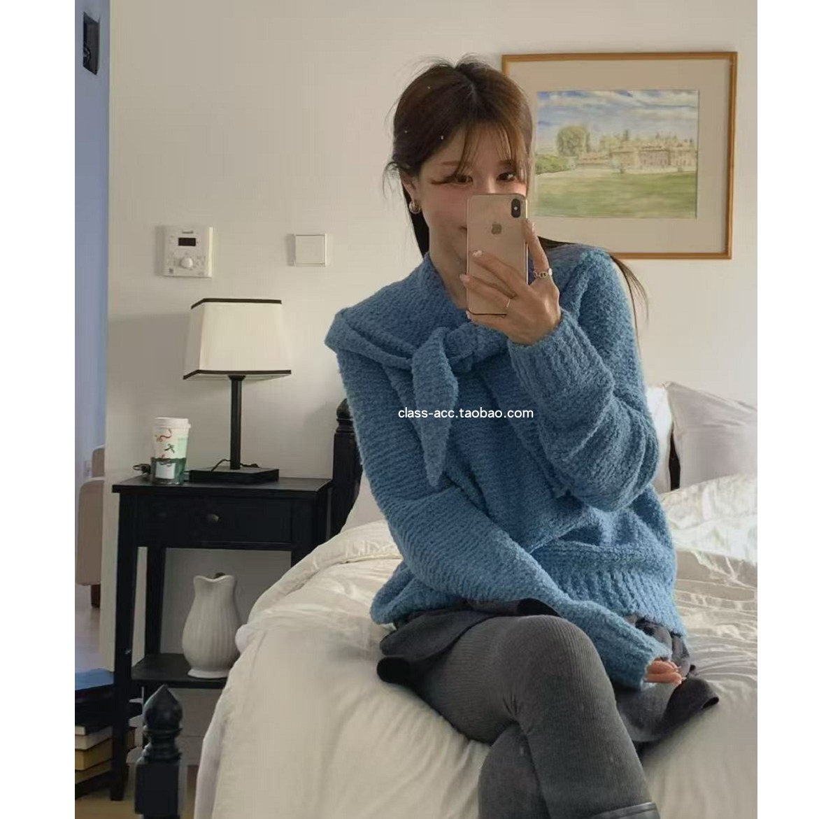 class韩国直邮121718 La creme奶油家 韩代2025款 针织披肩＋毛衣
