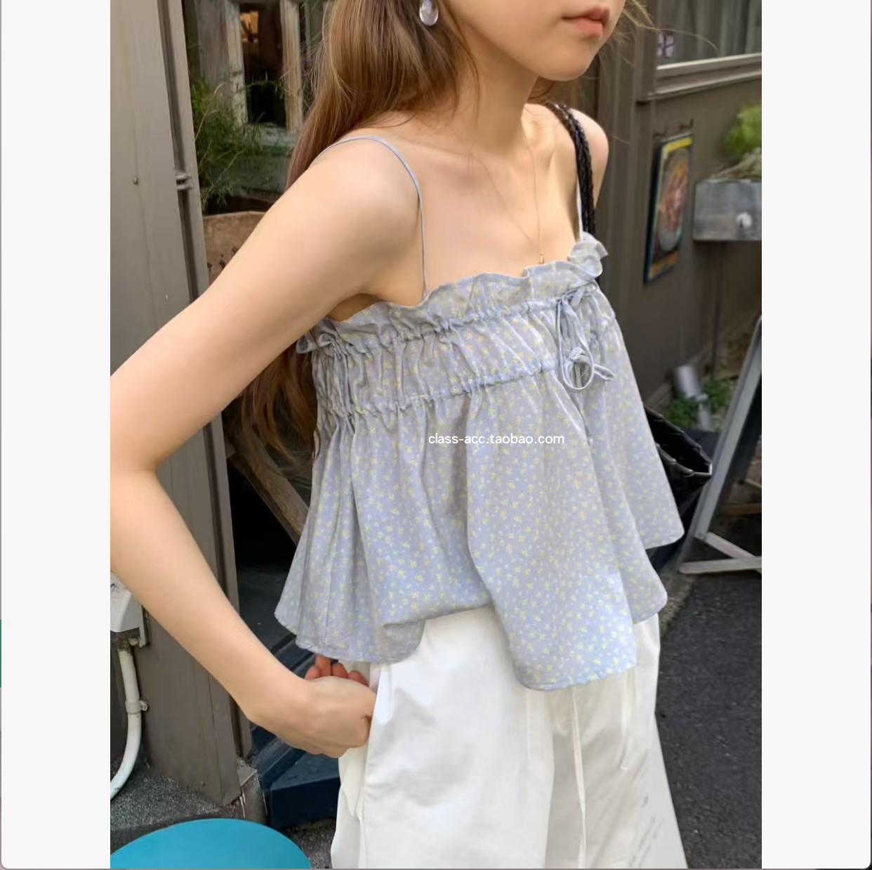 class韩国直邮052003 OUNCE 韩代2026款  自带光泽感碎花小吊带
