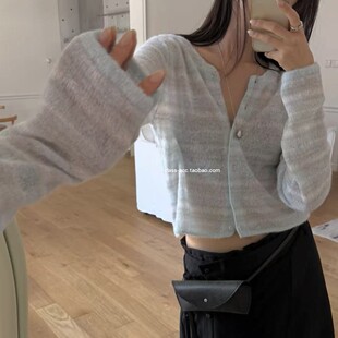 class韩国直邮030812 韩代2026款 条纹针织开衫 WEARABLE