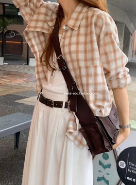 class韩国直邮022617 OUNCE 韩代2026款  格子衬衫