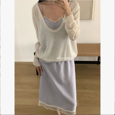 class韩国直邮1042312 JINSIM 韩代2026款  大圆领超薄针织罩衫