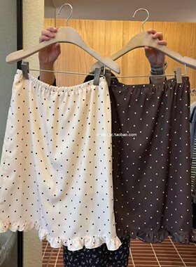 class韩国直邮1032204 Choi 韩代2026款  松紧腰缎面波点半裙