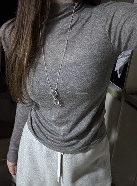 class韩国直邮121621 AND THE 韩代25款 天丝羊毛轻薄半高领打底T