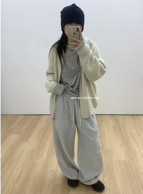 韩现class韩国直邮102703 taffeta 韩代2025款  松紧腰可束脚卫裤