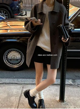 class韩国直邮101911 JINSIM 韩代2025款  羊毛1ooA字毛呢大衣