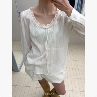 the 甜美小花边小衫 plan 法式 韩代2026款 class韩国直邮031017