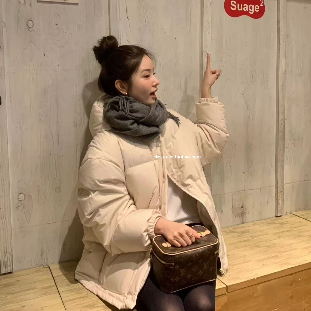 class韩国直邮102813 OUNCE 韩代2025款  鸭绒8:2连帽羽绒服