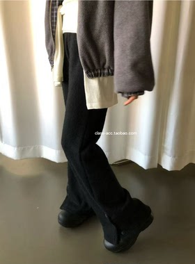 class韩国直邮112616 awear 韩代2025款  裤脚设计款弹力微喇裤
