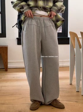 class韩国直邮120813 BAKING POWDER 韩代25设计款可束脚加绒卫裤