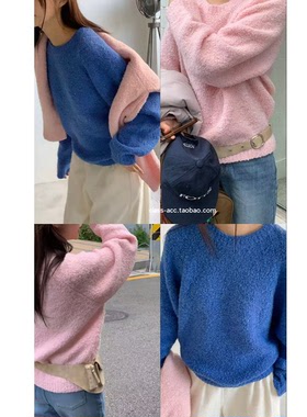 class韩国直邮112614 awear 韩代2025款  插肩袖线圈毛衣