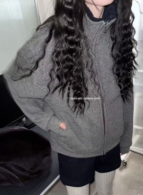 class韩国直邮113007 KONI 韩代2025款  毛领拉链外套