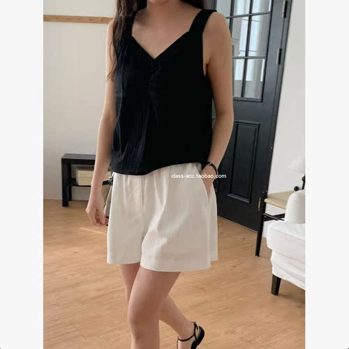 class韩国直邮1040917 JUEDE 韩代2026 棉＋人造丝松紧腰宽松短裤