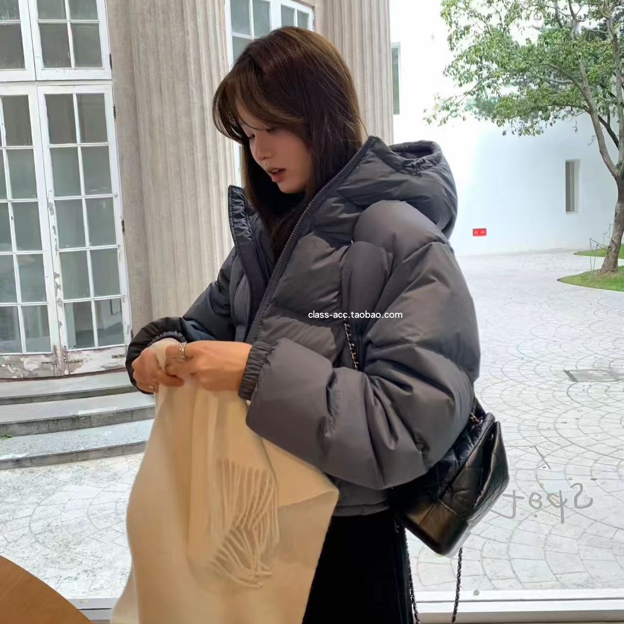 class韩国直邮111003 OUNCE 韩代2025款  鸭绒8:2连帽羽绒服