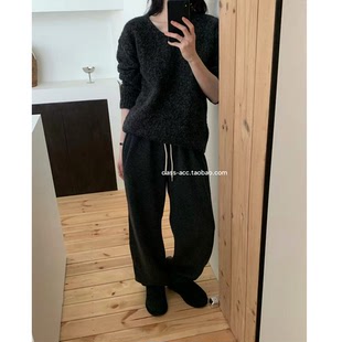 松紧腰束脚加绒羊毛卫裤 韩代2025 TASTE class韩国直邮102107