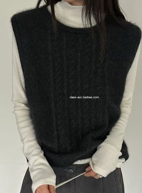 韩现class韩国直邮102209 MUCH 韩代2025款  麻花纹针织马甲