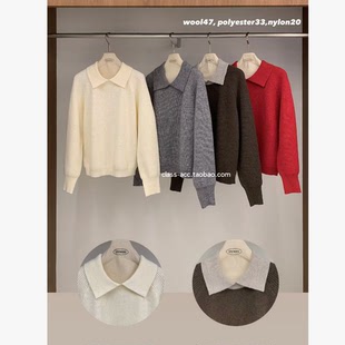 class韩国直邮011414 ONE MONE 韩代2025福利款  POLO领毛衣