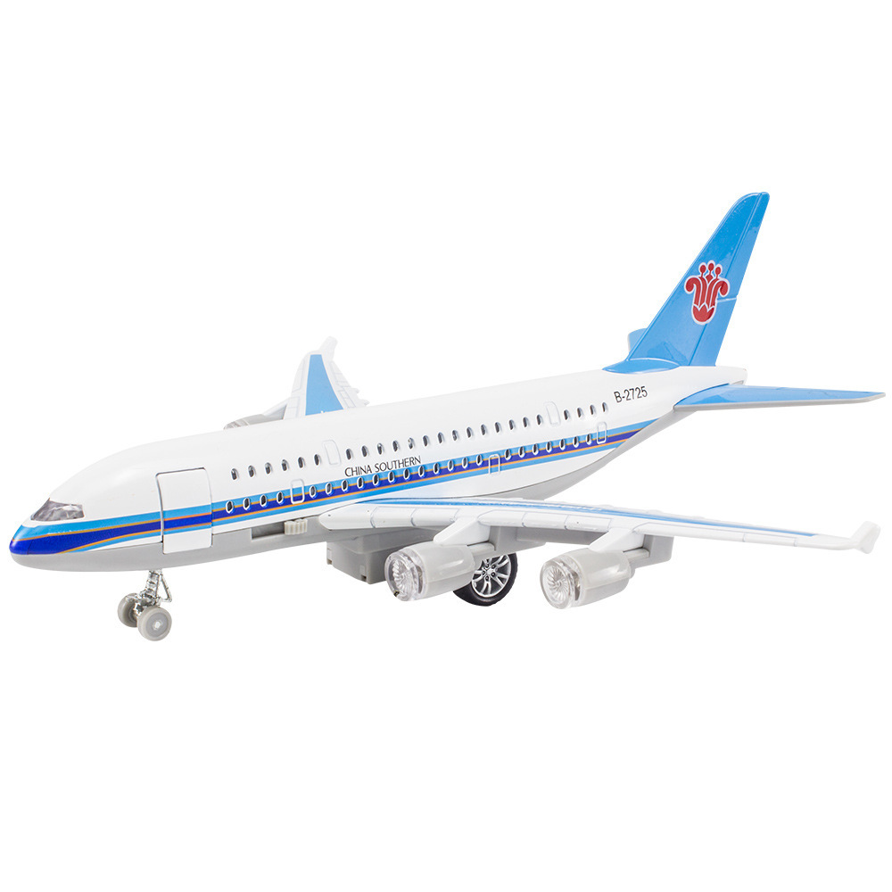 仿真A380南方航空合金飞机儿童语音摆件玩具模型声光回力客机
