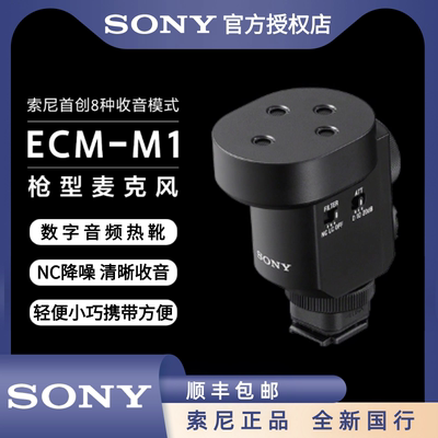 索尼 ECM-M1 G1 B10 B1M麦克风机顶麦vlog短视频枪型麦克风