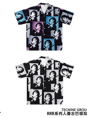 TecNineGroup DROP1 Cuban collar shirt 人像古巴领短袖衬衣