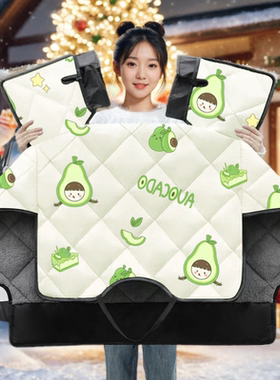 适用雅迪GS80电动车冬季挡风被加绒加厚冬天冬款电摩防风罩防寒